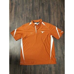 Nike Texas Longhorns Shirt Mens Large Orange Team Authentic Design Dri Fit Golf